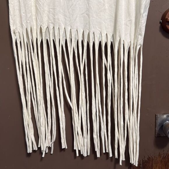 Rock&Roll Women’s Cream Graphic Fringe T-Shirt - Picture 4 of 6